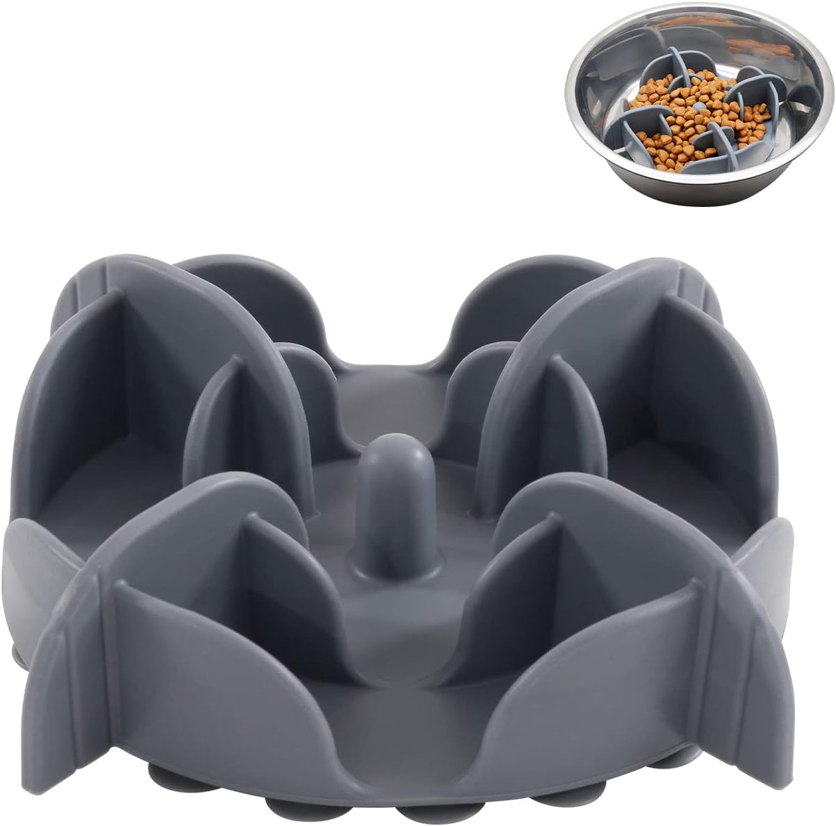 Jaoul Slow Feeder Dog Bowls Insert - Cuttable Small(5.4 inch) / Grey