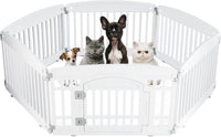 DUMOS Plastic Dog Playpen - Modern White / 6 Panel / 24 Inch