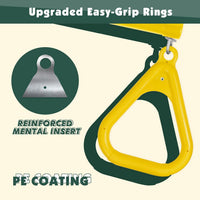 LadyRosian trapeze swing bar with plastic gym rings and two 47 inch hanging chains - view 12