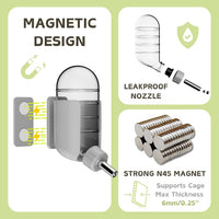 Hamster Water Bottle with Magnetic Holder - Grey / 4 oz (Magnetic-Mounted) - image 2