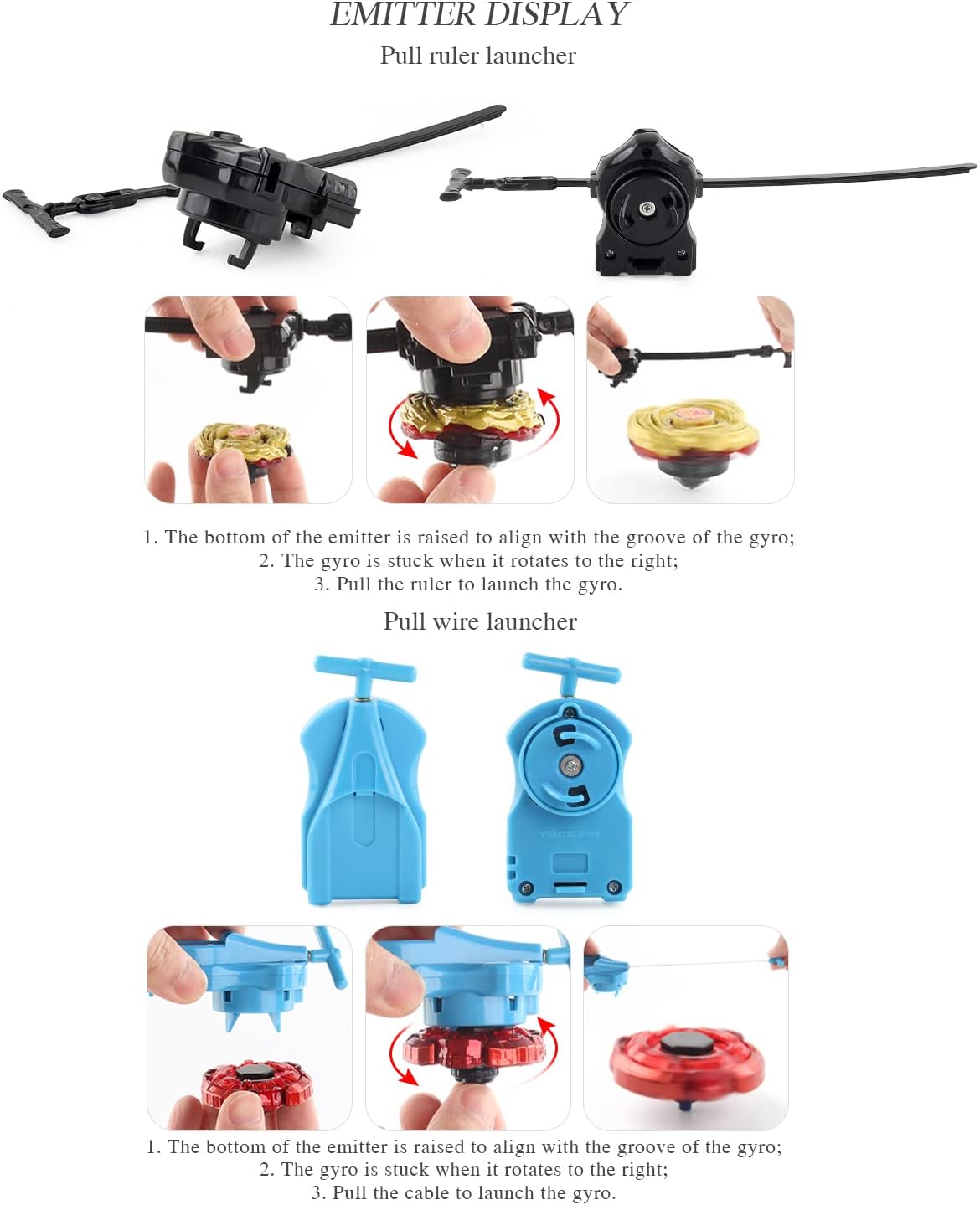 12 Metal Fusion Spinning Tops and 3 Launchers - 12pcs Set - image 4