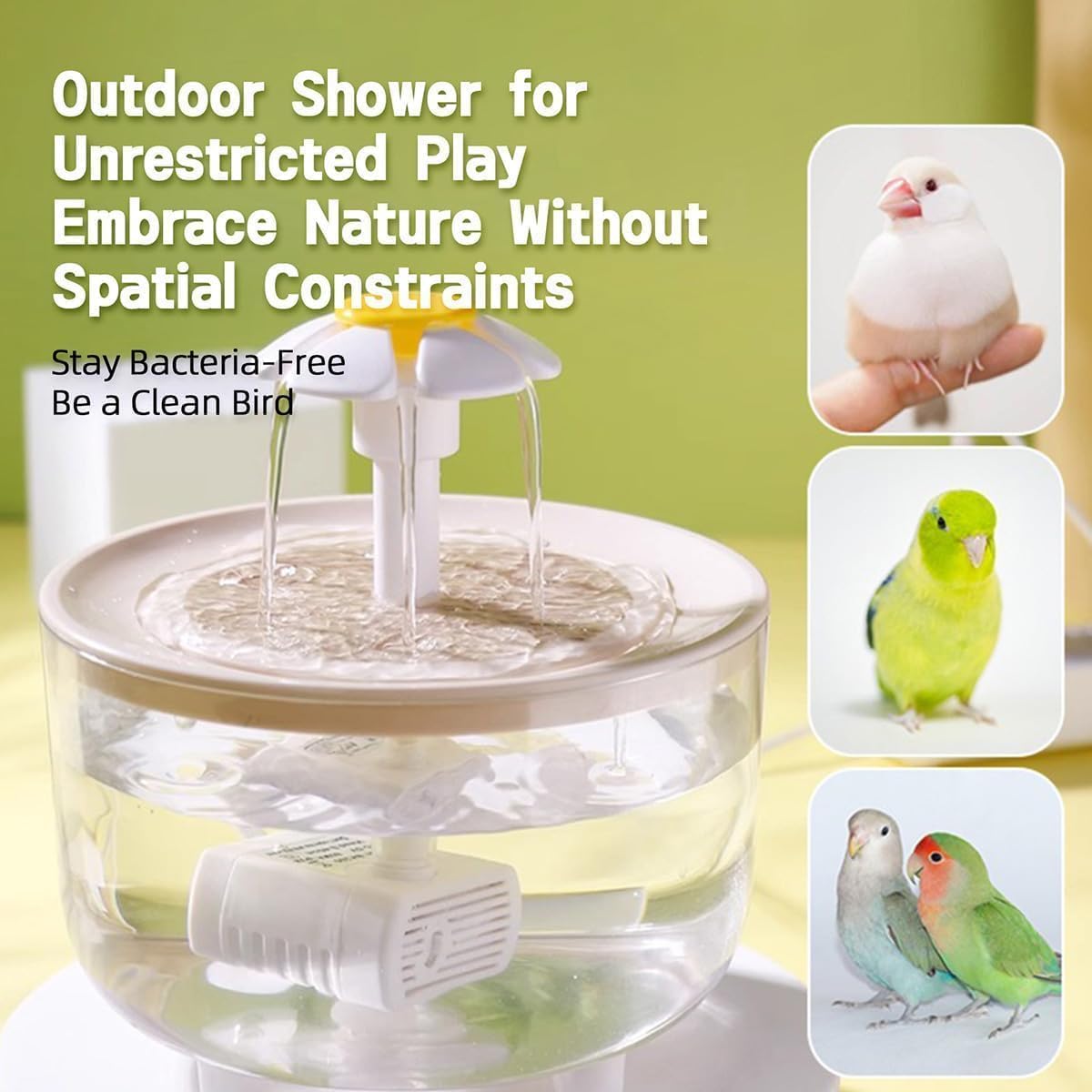 MANON ROSA Bird Bath for Parakeets - White Large - image 4