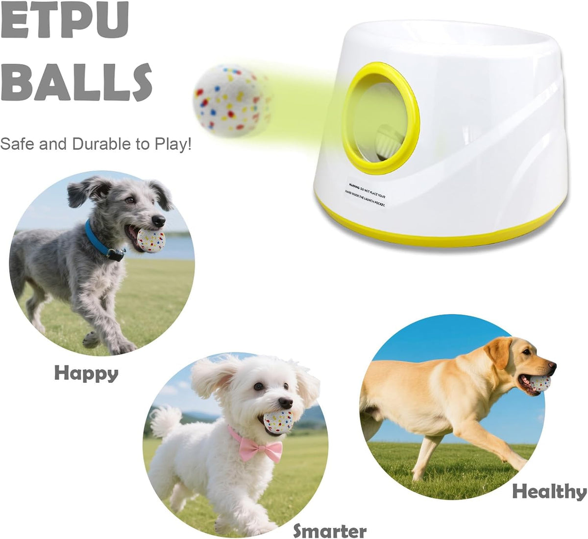 MEKAPLE Automatic Dog Ball Launcher - Yellow - image 2
