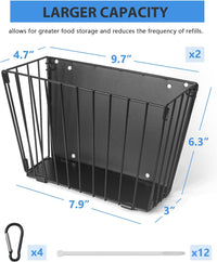 X Large Rabbit Hay Feeder Guinea Pig Hay Feeder Metal Frame Bunny Hay - 2-Pack Black - image 2