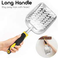 Cat Litter Scoop-Metal Litter Scooper-Kitty Metal Scooper-Long Handle – Daily Care for Cats - L / Yellow - image 4