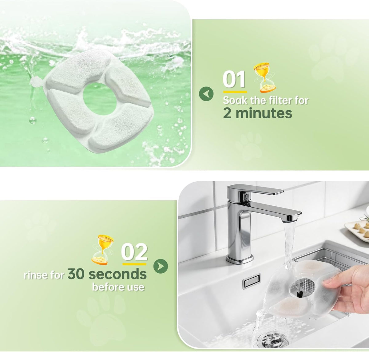 Cat Water Fountain Replacement Filters-12 Pack Cat Fountain Filters - 12 Filters+12 Sponges - image 4