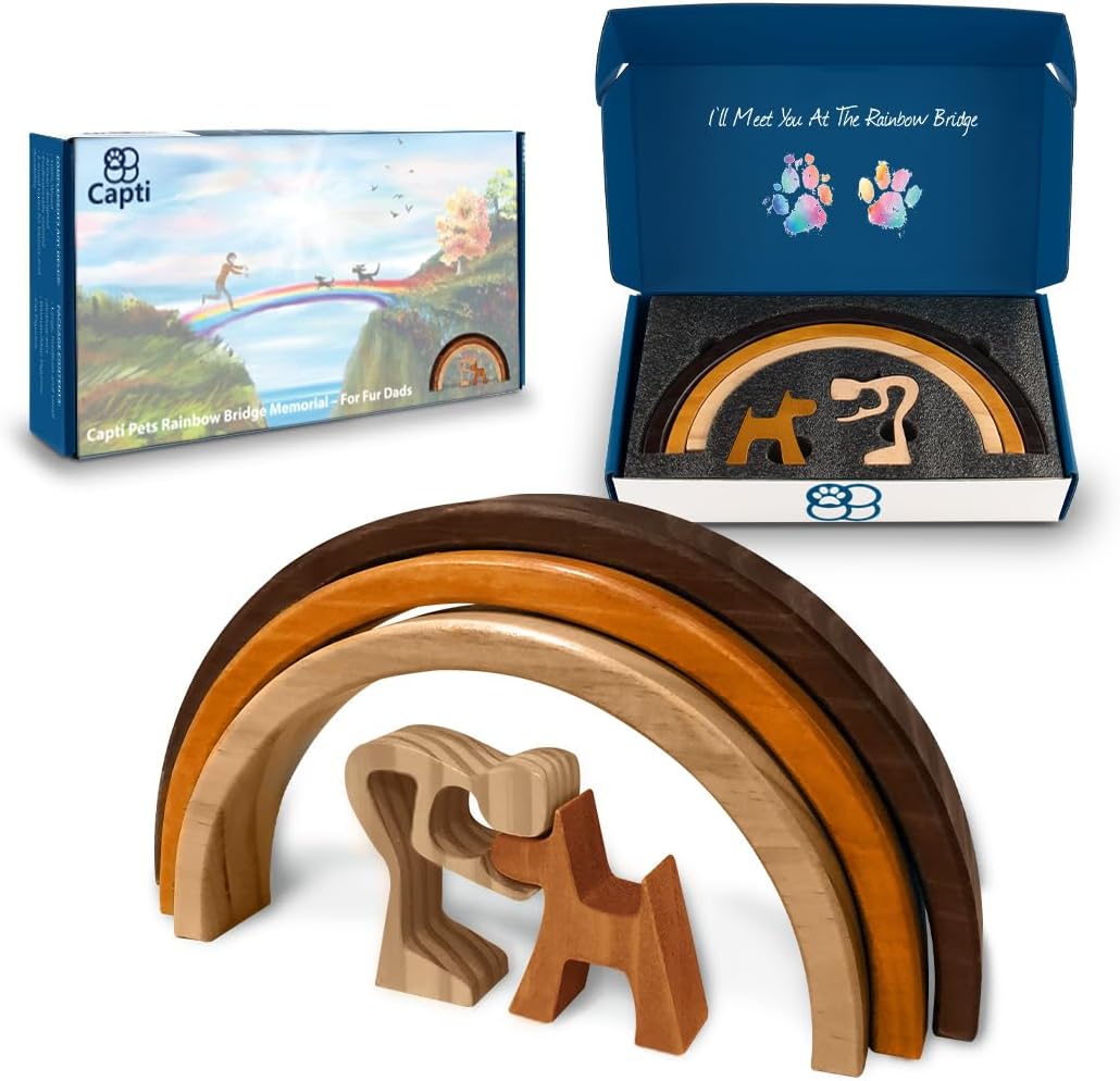 Rainbow Bridge Cat Memorial Gifts - Dog and Man