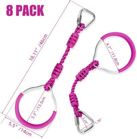 Swing Gymnastic Ring Warrior Obstacle Course Slackline Climb Trapeze - 8 Pack / Purple - image 3
