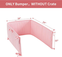 Hombys Dog Crate Bumper with Ties - 24"x18" / Pink - image 2