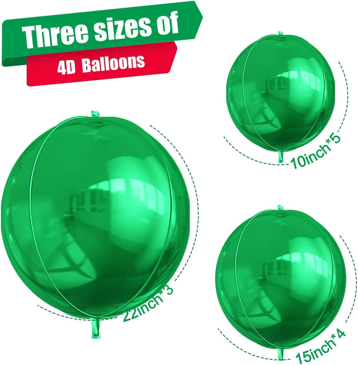12PCS Iridescent Round Foil Balloons 22" 15" 10" Large Holographic - 22/15/10inch Green - image 2
