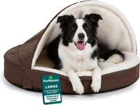 Furhaven 35" Round Orthopedic Dog Bed for Large/Medium Dogs w/ - Espresso / Large