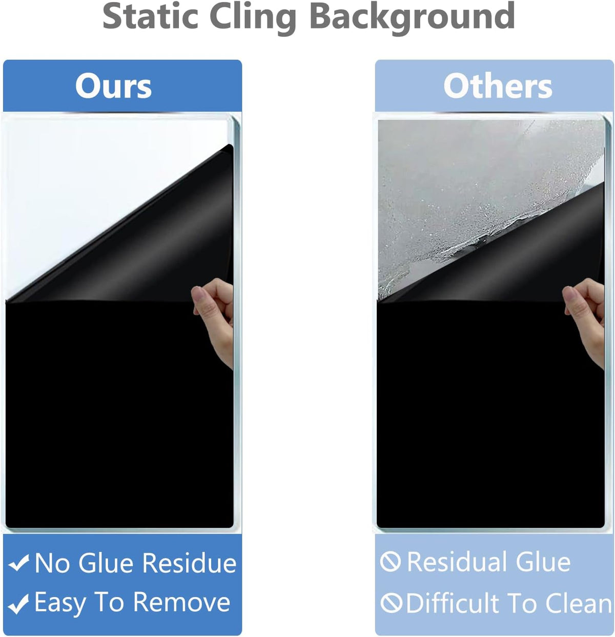 XCNO Black Aquarium Background Fish Tank Film, Static Cling - 74.8" x 23.6" In - image 4