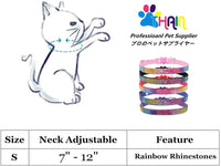 THAIN Basic Adjustable Cat Collar Bling Diamond Breakaway with Bell - Black - image 2