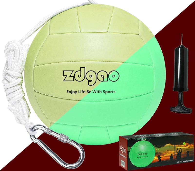 YDDS glow in the dark tetherball with rope, carabiner and ball pump