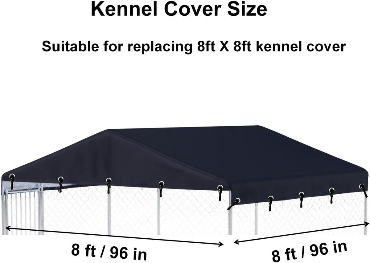 Outdoor Dog Kennel Cover 10'W x 10'L Replacement Covers - Black / 8'W x 8'L x 1.6'H - image 2