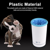 Automatic Dog Cleaner, Soft Electric Washer USB Rechargeable Portable Cleaner Cup, Dog Foot Cleaning Machine for Small to Medium Dogs Cats (White Blue)