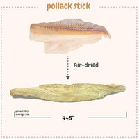 Puppyluv Treat - Air Dried Pollock Dog & Cat Treats, Wild Caught, Single Ingredient, Natural High Protein & Fish Oil, Grain Free, Gluten Free, 2.5oz