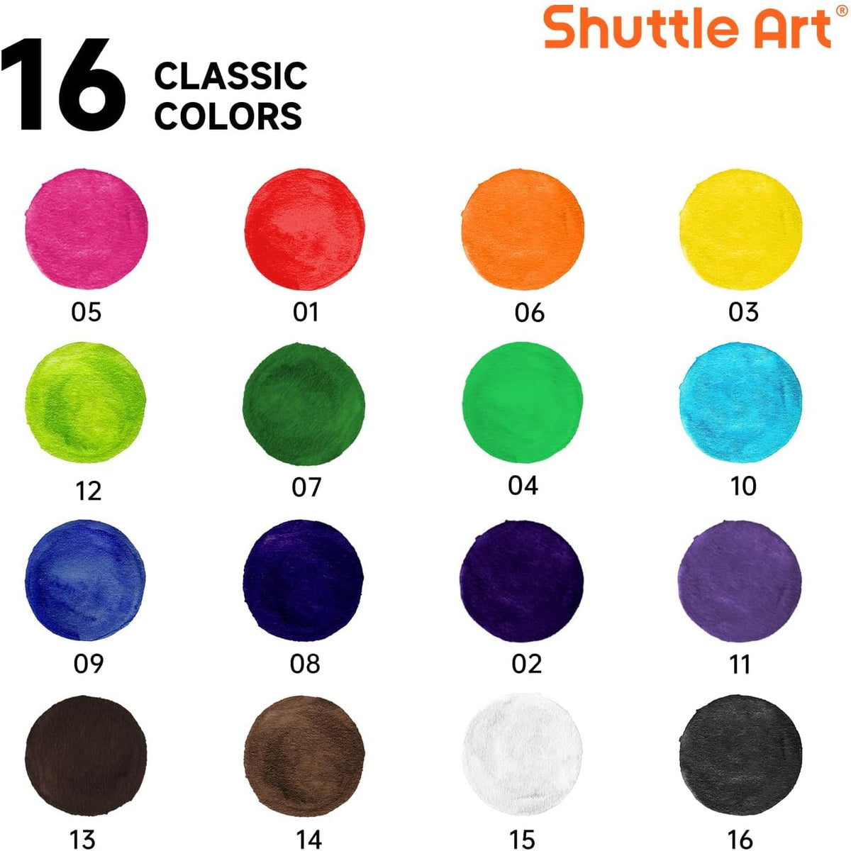 Shuttle Art 16 Colors Watercolor Paint Set Bulk - 16 Colors 36 Pack - image 2