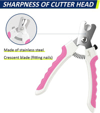 Dog Nail Clippers U10.1, Dog Nail Trimmer Large Breed with Quick Sensor, Razor Sharp Blade - #11 Rose Pink - image 4