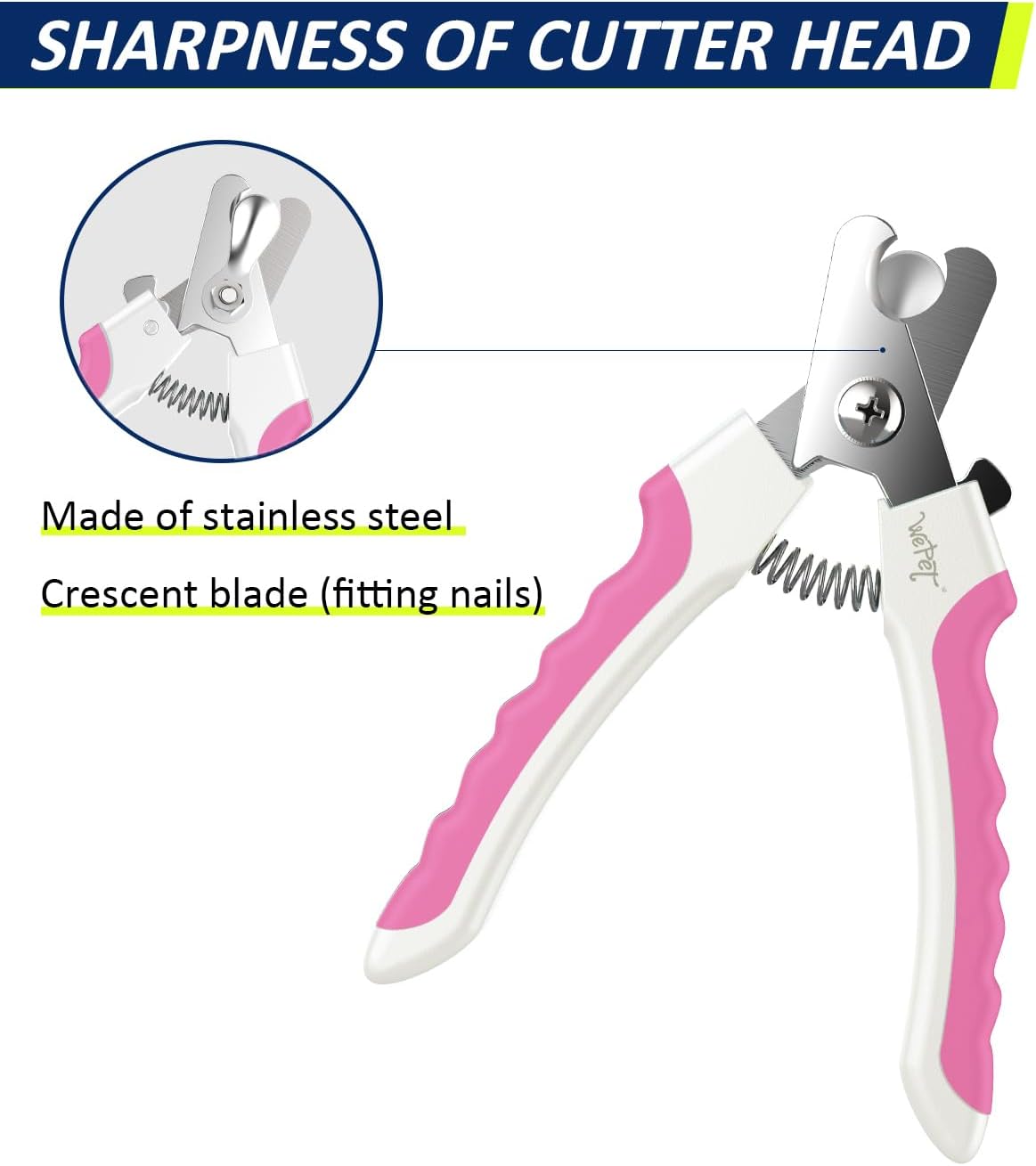 Dog Nail Clippers U10.1, Dog Nail Trimmer Large Breed with Quick Sensor, Razor Sharp Blade - #11 Rose Pink - image 4