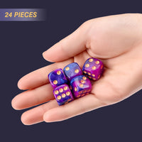 24 of Pack 16MM 6 Sided Dice Set, Two Colours D6 Game Dice Set - 16mm Purple and Blue - image 3