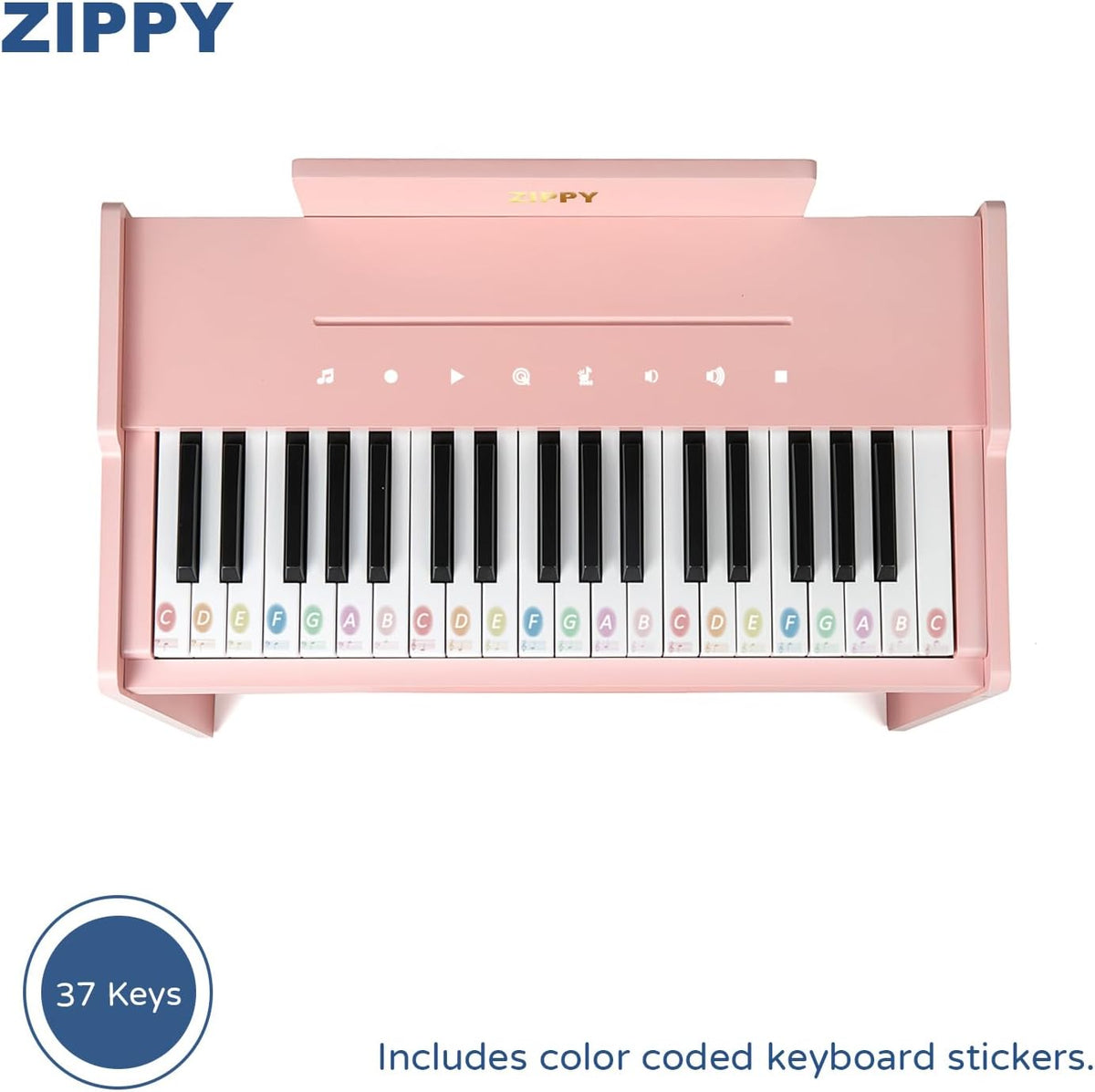 Kids Piano Keyboard, 37 Keys Digital Piano for Kids - Pink Plus - image 4