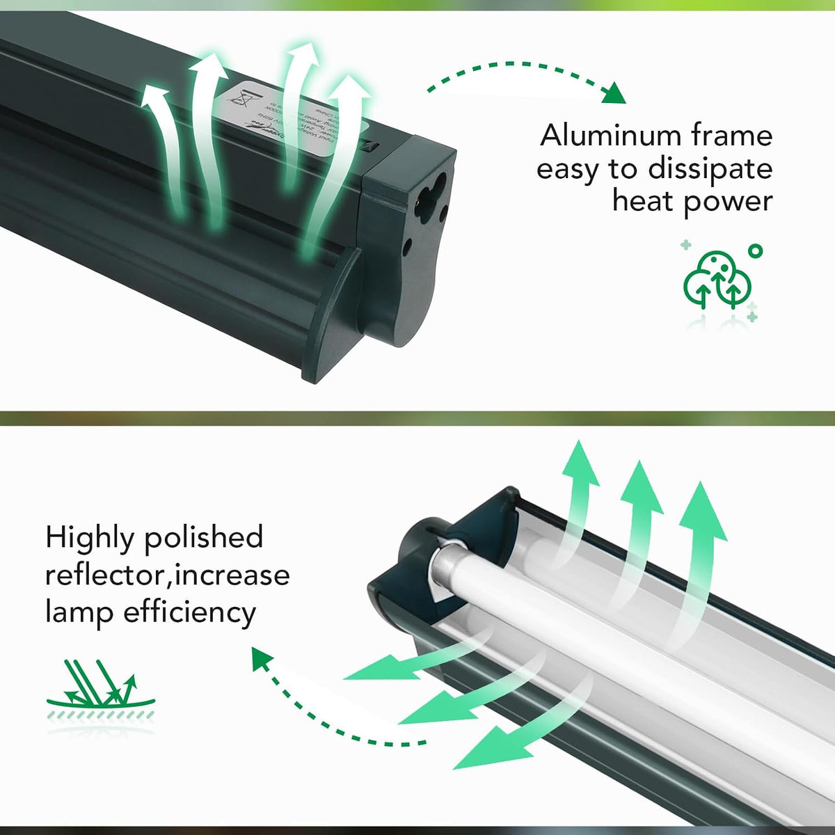 T5 Reptile Light Fixture Combo Kit 24W Light Fixture Reptile - 24W-Green / 24W 22.7IN Green - image 4