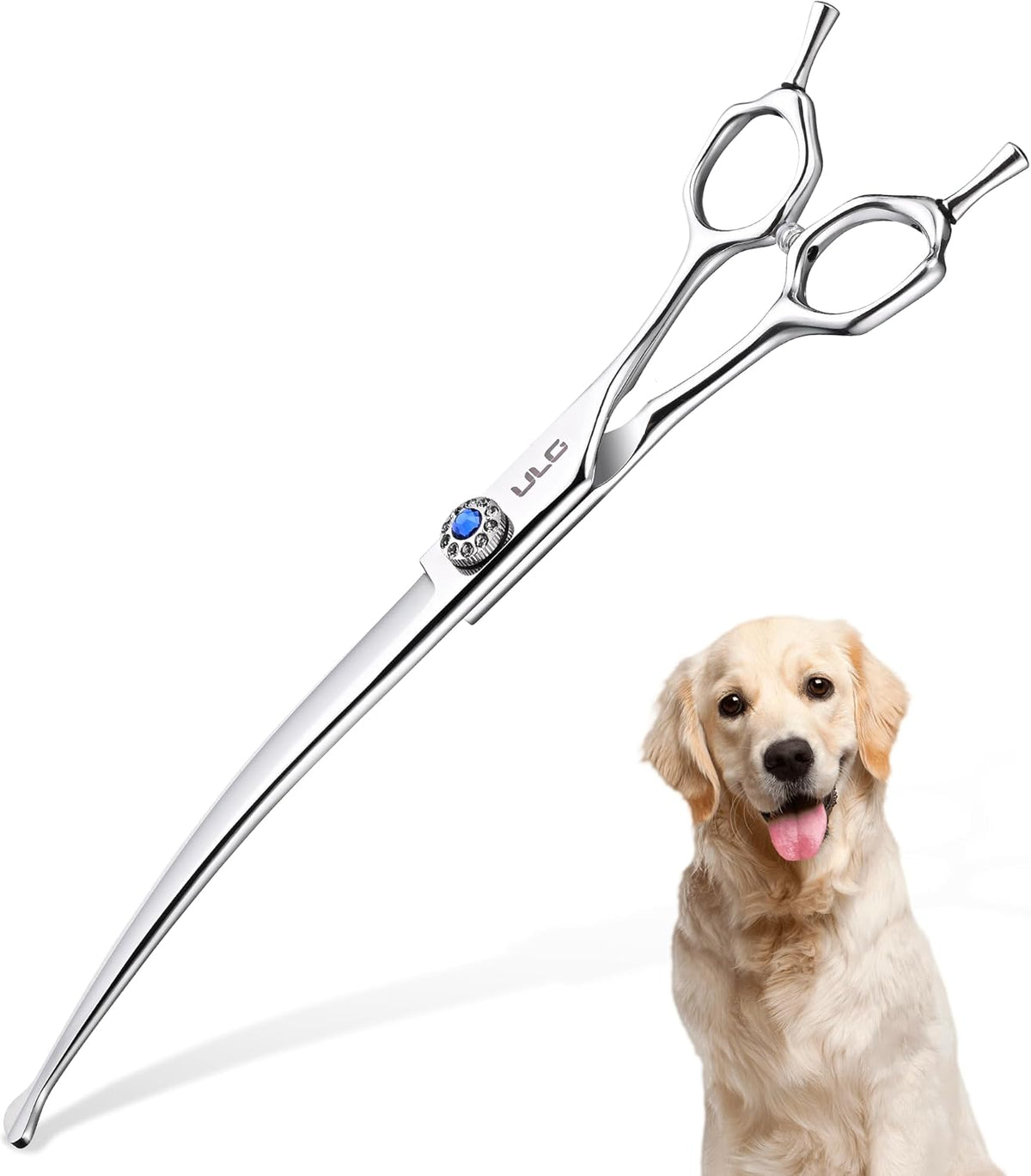 ULG Curved Dog Grooming Shears, 440C Stainless Steel - 7.0 Inch (Curved)