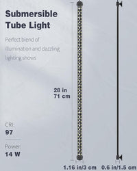 Pawfly 14W Aquarium LED Light 28 Inch 24/7 Fish Tank with Full Spectrum Brilliant White Blue Red Green Lights Multi-Colored LEDs with D/N Mode Single Color Effect Timer and Adjustable Brightness