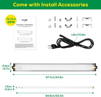 T5 UVB Reptile Light Fixture HO UVB Bulb Lighting Combo Kit - T5-34Inch - image 3
