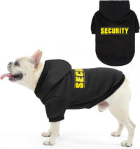 Security Dog Hoodie for Small Medium Large Dogs Boys Girls – Essentials for Dogs - #1 Black (Yellow SECURITY Printed) / Medium