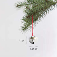 Jtshy 24 pack silver 1-inch jingle bells with metal hooks for crafts and wreaths - view 2