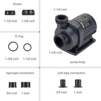 hygger 800GPH Quiet Submersible and External 24V Water Pump, with Controller (30%-100% Settings), Powerful Return Pump for Fish Tanks, Aquariums, Ponds, Fountains, Sump, Hydroponics (25W, 9.8ft)
