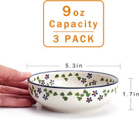 Ceramic Cat Bowls, Howise Pet Bowl Cat Dishes for Food and Water - Floral Blue - image 4