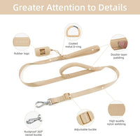Wisedog Two Handles Dog Leash, Lilac - Sand Color / M - image 3