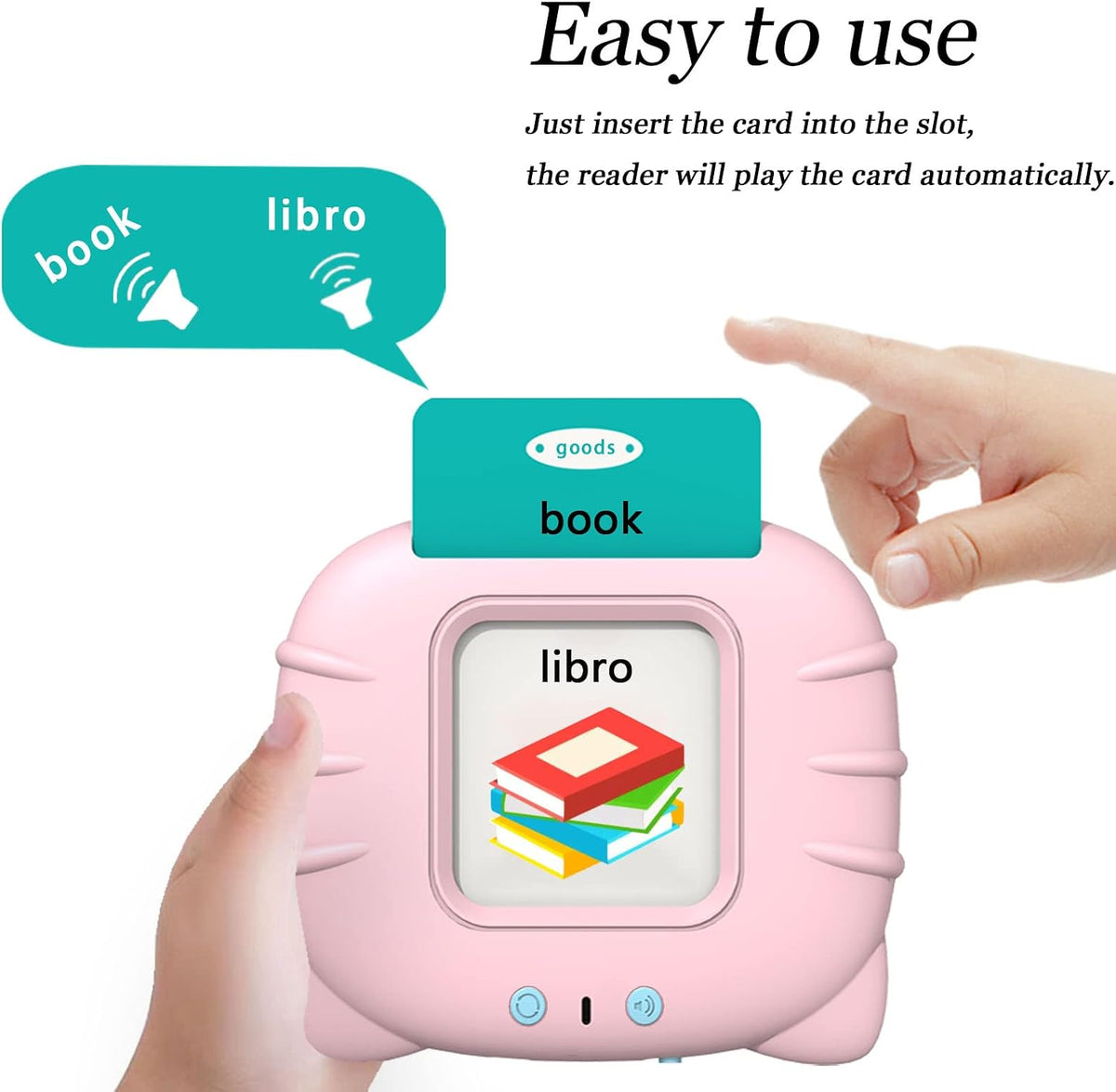 Startcan Talking Flash Cards for Toddlers 1 2 3 4 5 - 516-bilingual-pink (New Abc+123+ 4 Songs) - image 2