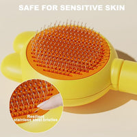 Cat Brush for Short or Long Haired Cats Dogs Rabbits, Cute Dog Brush with Release Button for Massage and Removes Loose Fur