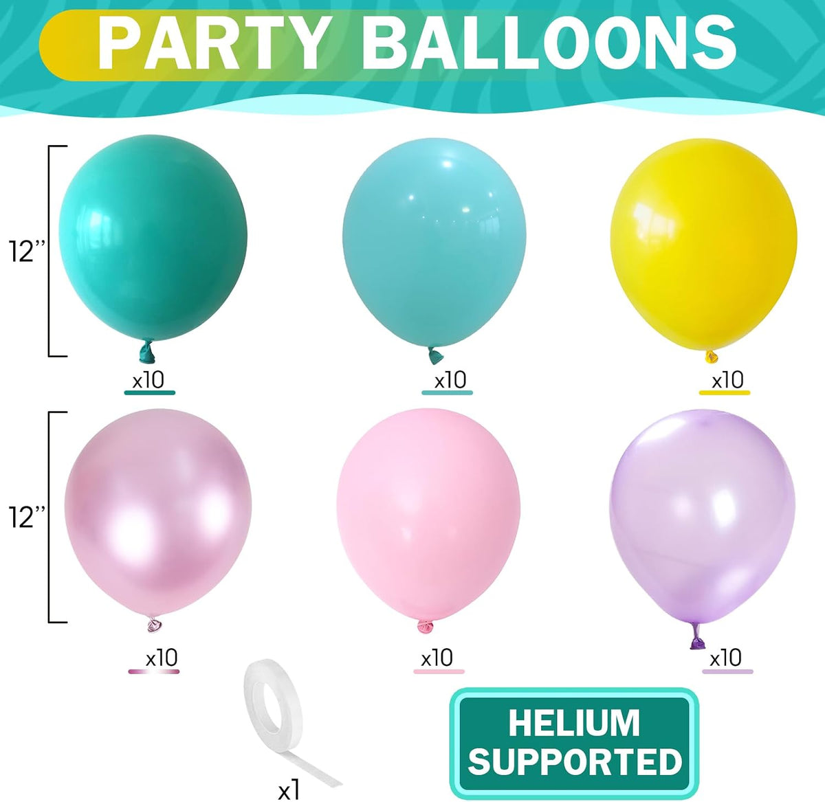 Pastel Balloons Whimsical Christmas Rainbow Colorful Birthday Balloon – Fun for Kids & Family - Yellow Blue Pink Purple - image 2