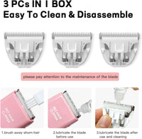 Dog Clippers,Quiet Washable USB Rechargeable Cordless Dog Grooming Kit,Electric Pets Hair Trimmers - Tb006 3pc Replacement Blades - image 2