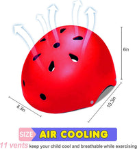 Adjustable Kids Helmet with Knee Pad, Elbow Pads & Wrist Guards - red / Medium( 8-14 years ) - image 2