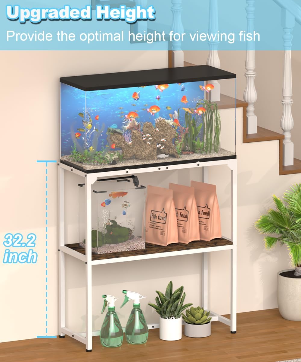 Mondazie 20-30 Gallon Fish Tank Stand, 30" L x 12" W x 32.2" H - 30 Gal White - image 3