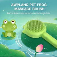 Self-Cleaning Dog & Cat Slicker Brush, Skin Friendly Deshedding Grooming Tool for Long or Short Haired Dogs Cats Rabbits, Dog Shedding Brush with Release Button - Frog