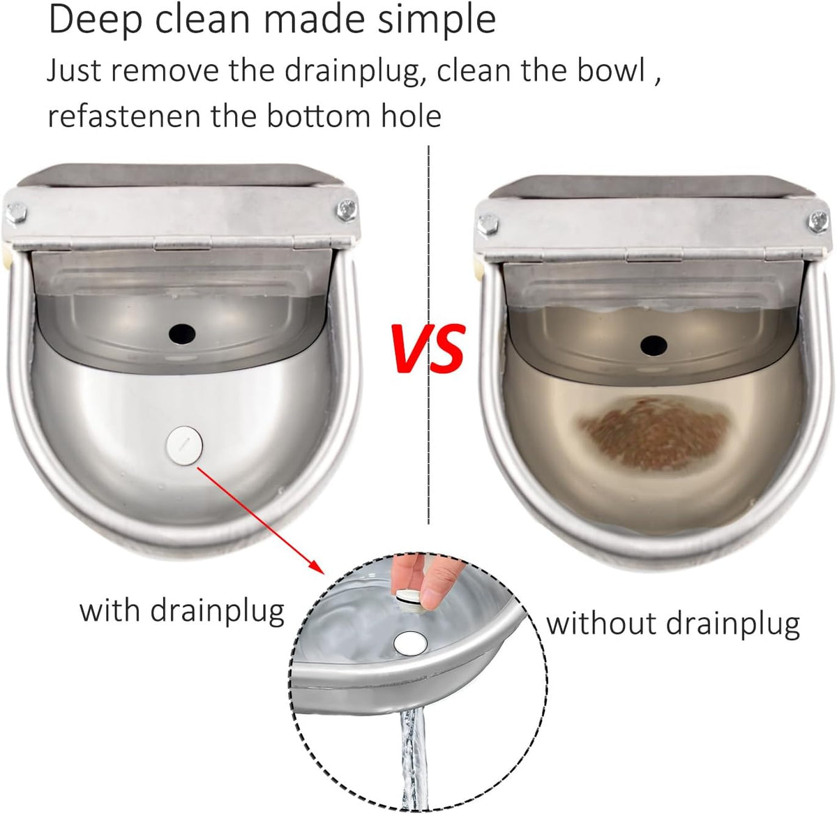 Automatic Water Dispenser Dog Water Bowl 304 Stainless Large Pet - Stainless Steel / Large - image 4
