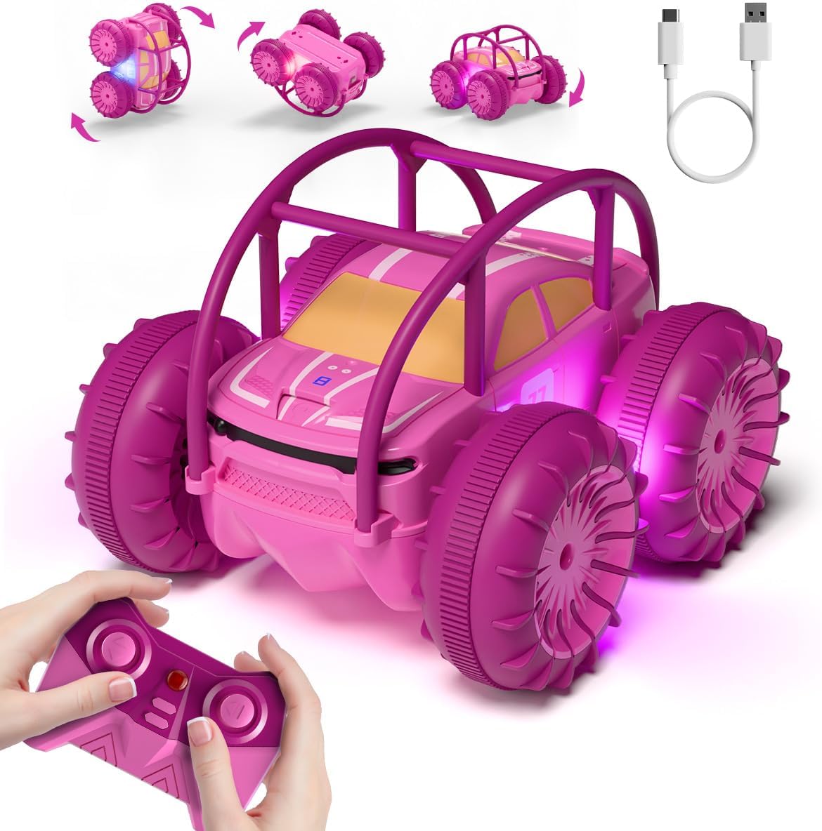 MaxTronic Rechargeable Remote Control Car for Kids - Pink