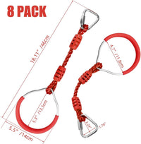 Swing Gymnastic Ring Warrior Obstacle Course Slackline Climb Trapeze - 8 Pack / Red - image 3
