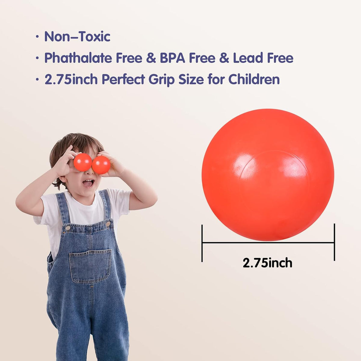 Guesvot 50 rainbow ball pit balls, 2.75 inch, with reusable storage bag - view 15