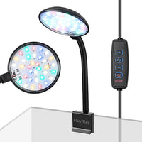 Mini Clip-On Aquarium Light 7W USB Dimmable Fish Tank Lamp with 3 - Black