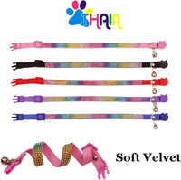 THAIN Basic Adjustable Cat Collar Bling Diamond Breakaway with Bell - Purple - image 4