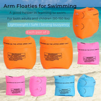 2-4 Pack Arm Floaties for Kids and Adults - 2 Blue+2 Pink - image 2