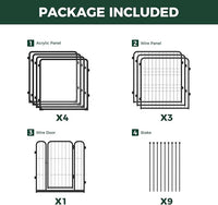 FXW Homeplus Unleashed Indoor Dog Playpen - Stress-Free and Safe Play, Heavy Duty 24 Inch 4 Acrylic Panels + 4 Wire Panels Dog Pen for Puppy and Small Dogs, Black│Patented